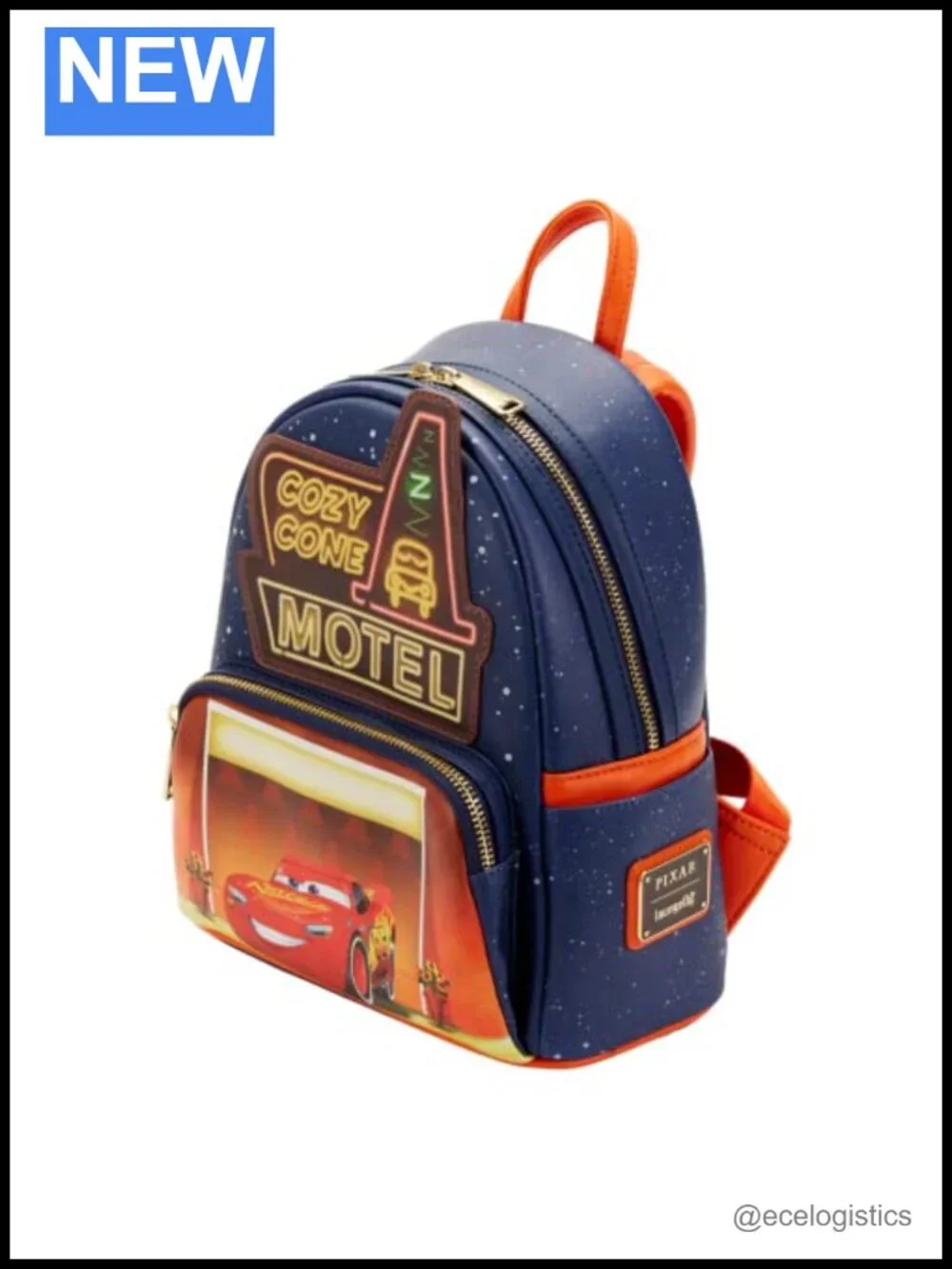 Loungefly Disney Pixar Cars Cozy Cone Shoulder Bag Faux Leather Glow in Dark